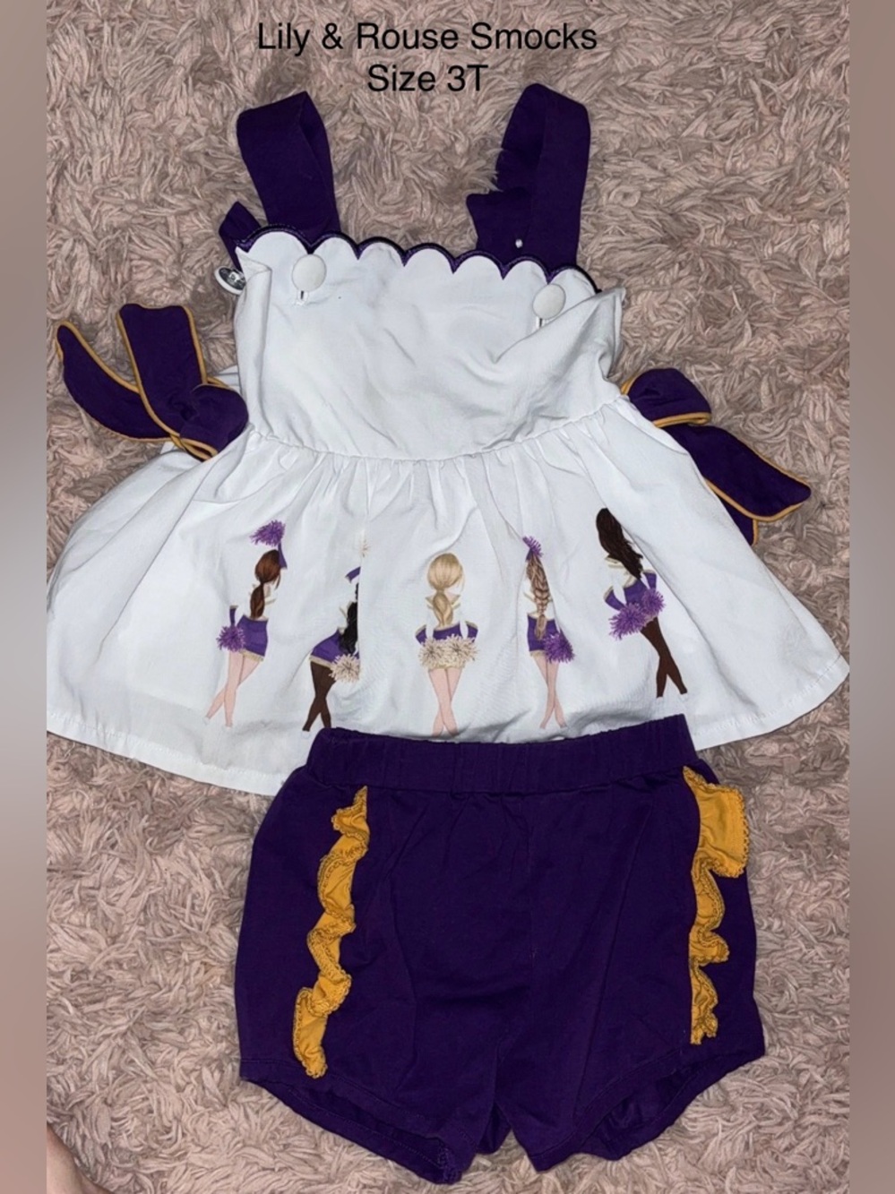 LSU Lily & Rouse Girls Purple & White Dance Outfit - Two-Piece Set
